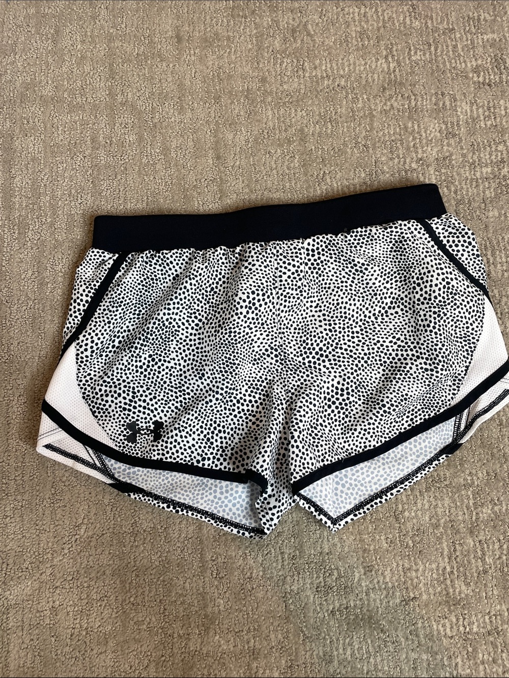 Under Armour White & Black Dot Print Athletic Shorts
